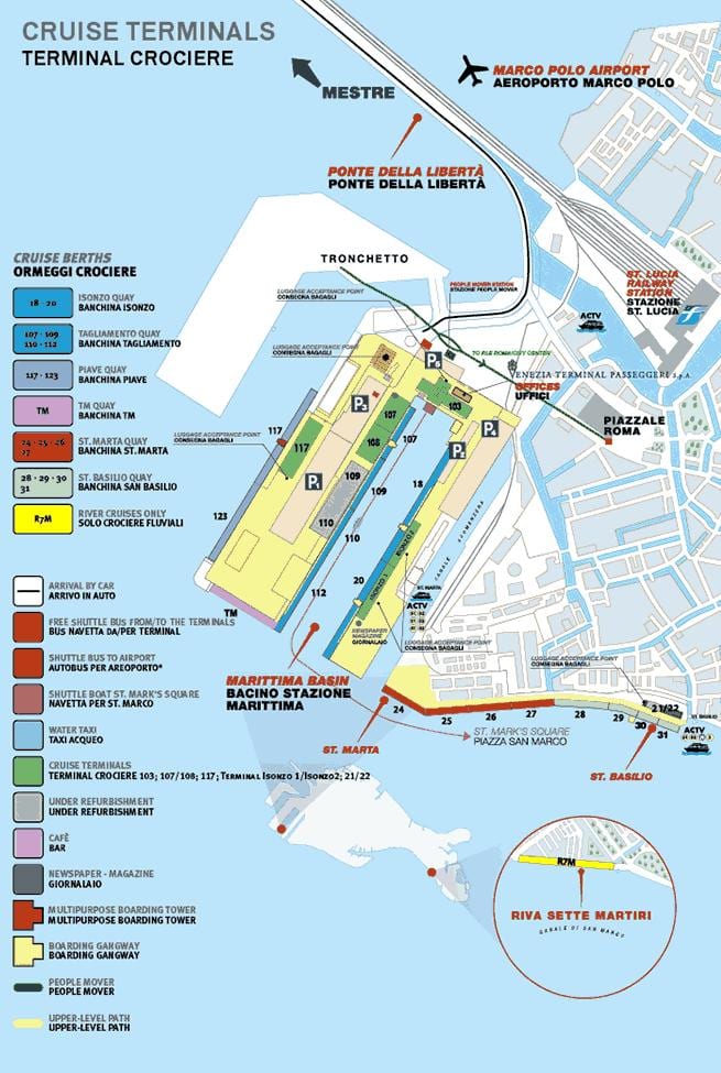 carte de Venise terminal de croisière