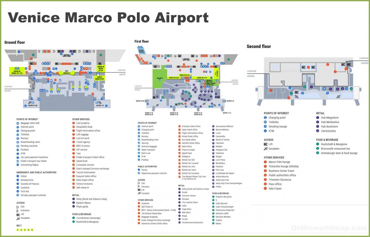 carte de l'aéroport de Venise terminal