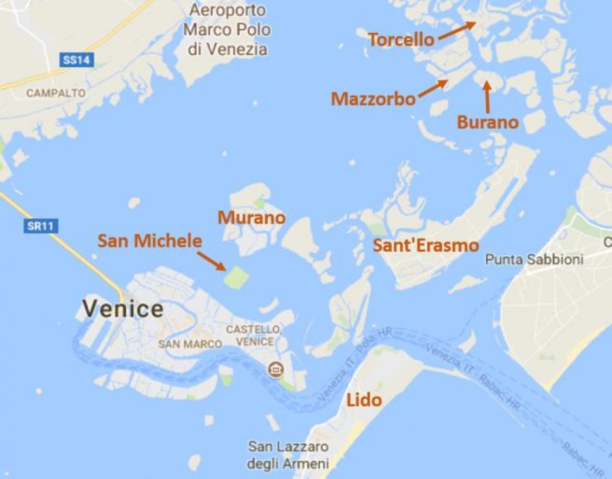 les îles de Venise carte