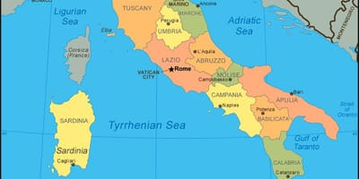 Carte de l'italie montrant Venise