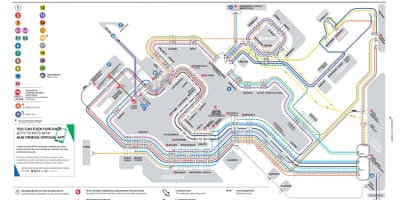 Carte de vaporetto routes à Venise