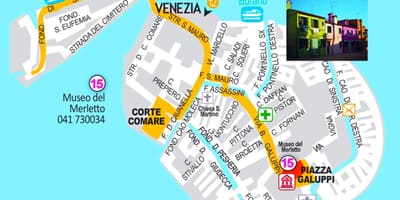 Carte de l'île de burano, Venise