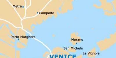 L'aéroport de Venise en italie carte