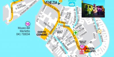 Carte de l'île de burano, Venise