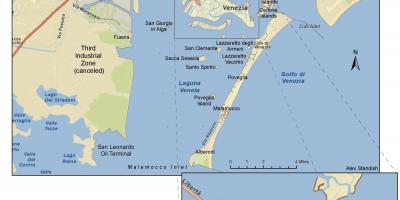 Carte des îles de la lagune de Venise