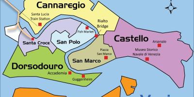 Carte du quartier de cannaregio à Venise